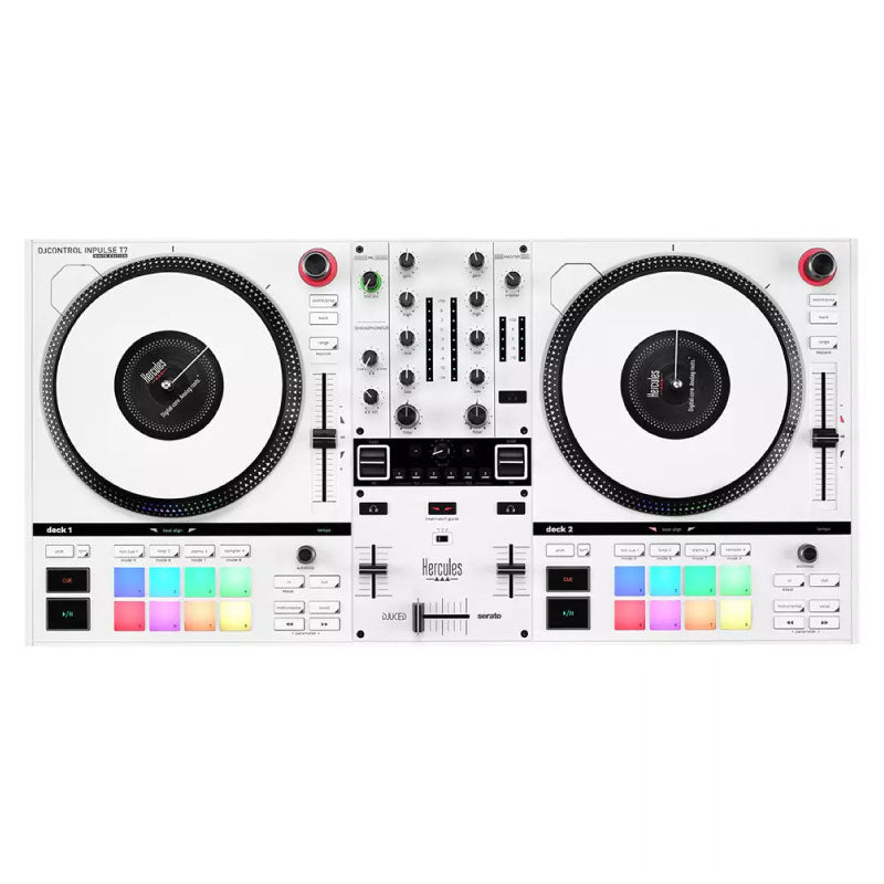 Controlador DJ Hercules Inpulse T7 White Edition en color blanco