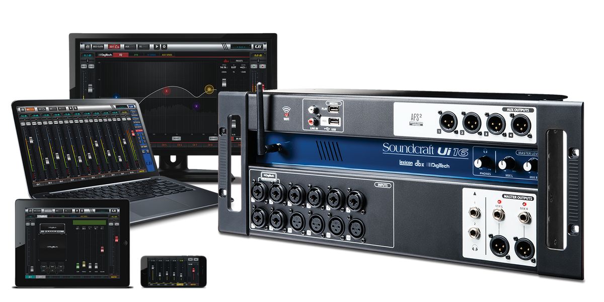 Consola digital Soundcraft Ui16 con control remoto por Wi-Fi