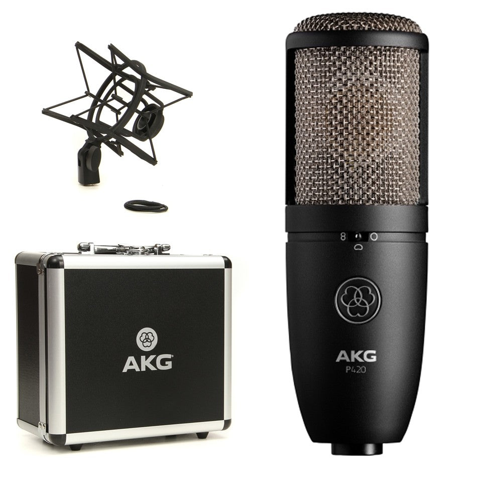 Micrófono de condensador AKG P420 para estudio con tres patrones polares