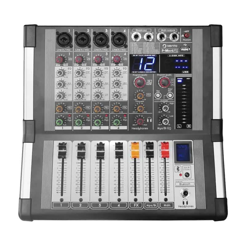 Consola amplificada Vento P-MIX4FX de 4 canales con Bluetooth