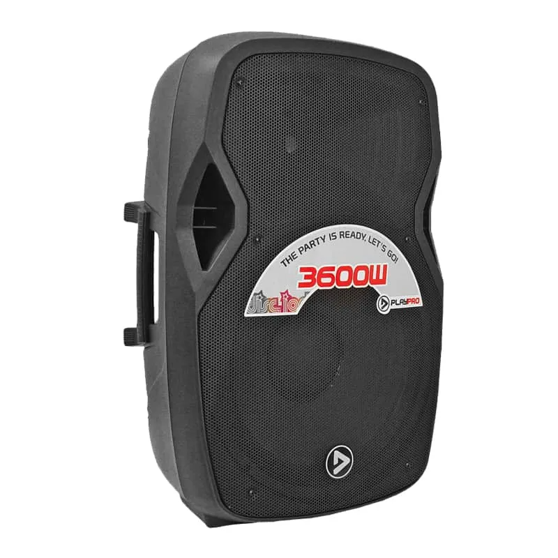 Cabina pasiva PlayPro PL3600 de 15 pulgadas con trípode