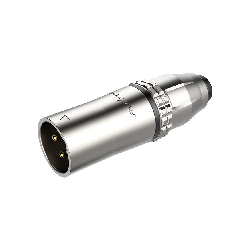 Roxtone RX3MWP-NG Conector XLR macho 3 polos trabajo pesado IP66 estructura sólida níquel