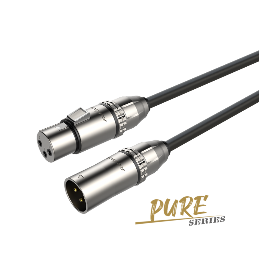 Roxtone PMXX200L1 Cable para micrófono premium balanceado XLR hembra a XLR macho 3 polos 1 m