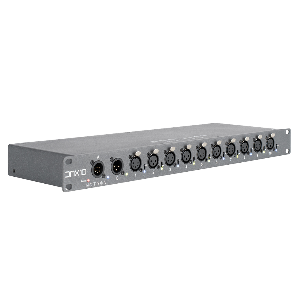 Obsidian DMX10-53 Splitter DMX rack 10 puertos XLR 5 y 3 pines