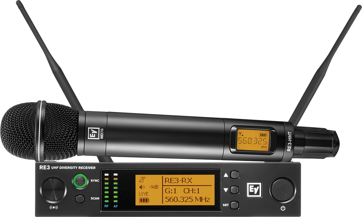Electrovoice RE3-ND76-5L Sistema inalámbrico de mano UHF 488-524 MHz