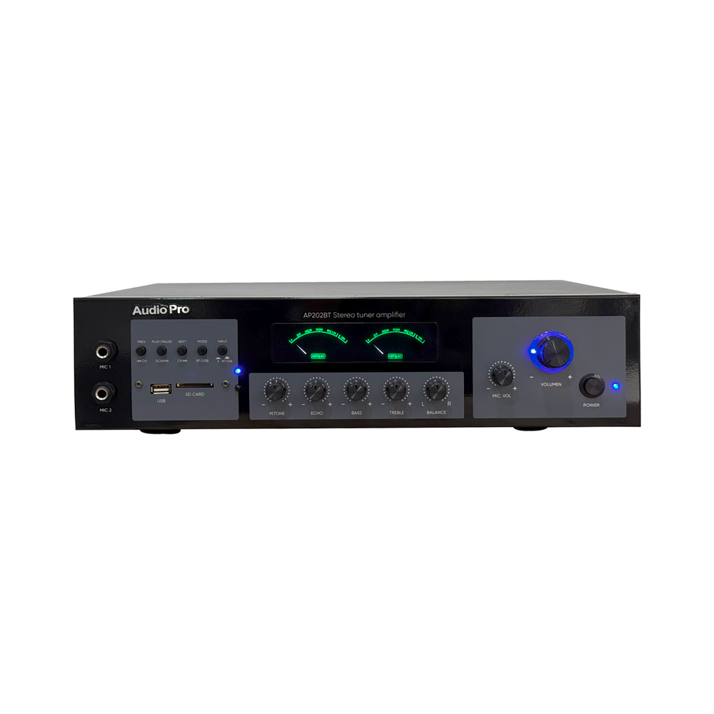 Amplificador estéreo AudioPro AP-202BT con Bluetooth, USB y radio FM