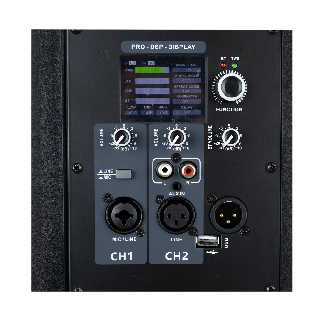 Cabina activa Pro DJ PP15S-DSP de 15 pulgadas con Bluetooth