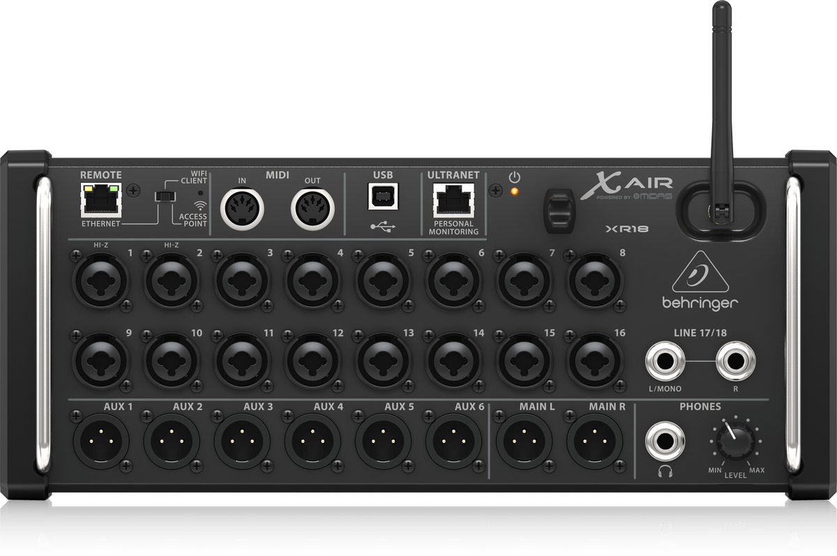 Mezclador digital Behringer XR18 de 18 canales con Wi-Fi