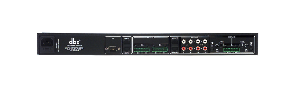 Procesador de zona digital dbx Zone Pro 640 de 6 entradas y 4 salidas en rack
