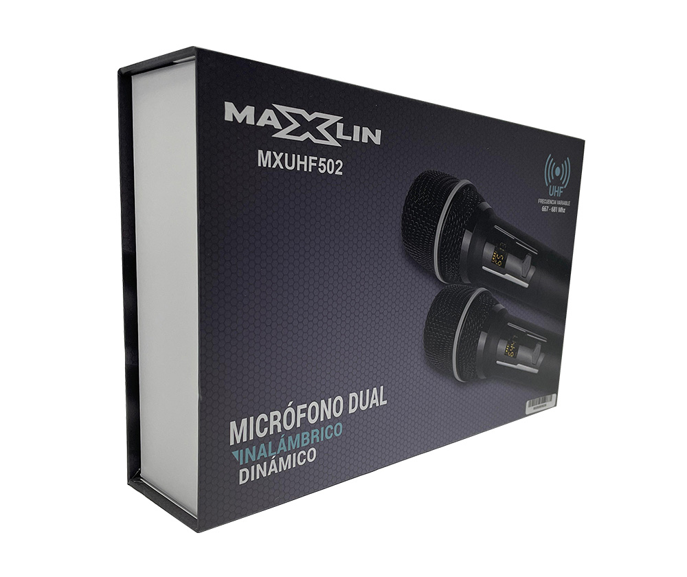 Sistema de micrófonos inalámbricos de mano doble Maxlin MXUHF502