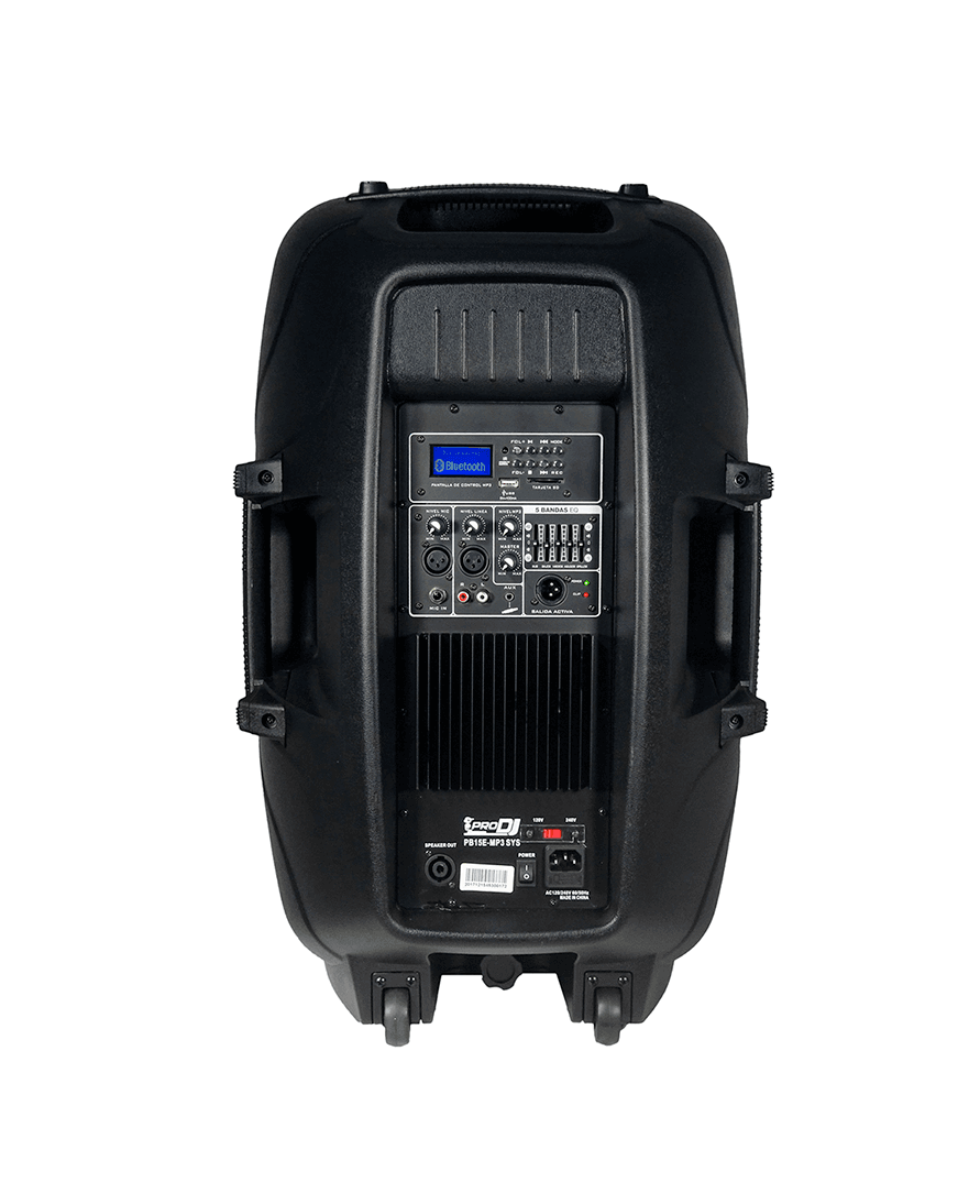 Cabina activa Pro DJ PB15E-MP3 SYS de 15 pulgadas con trípode y micrófono