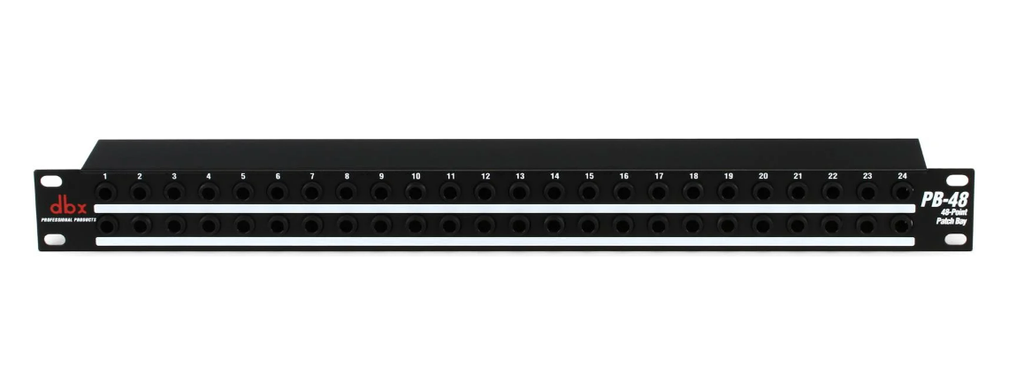 Patchbay dbx PB-48 de 48 puntos con conectores plug de 1/4 pulgada