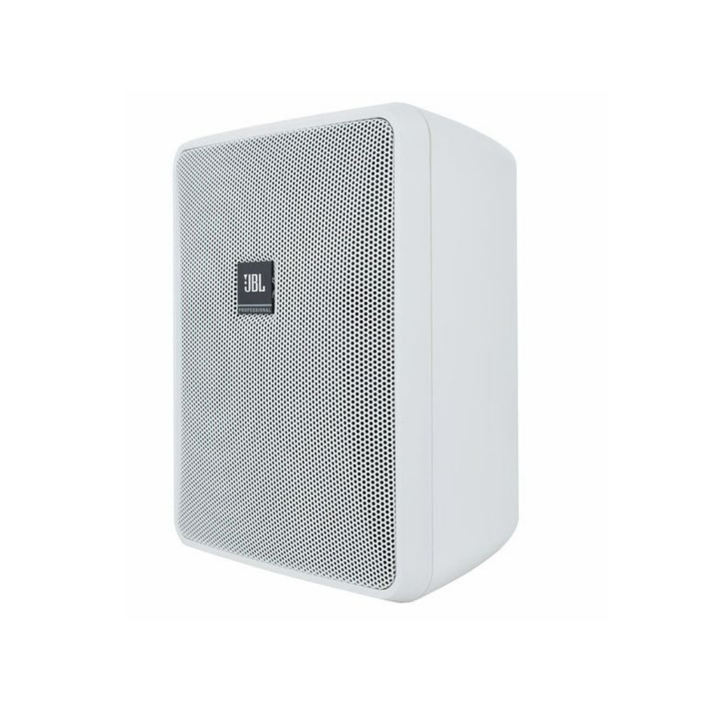 Par de parlantes de pared JBL Control 25-1 WH blancos con soporte de bola