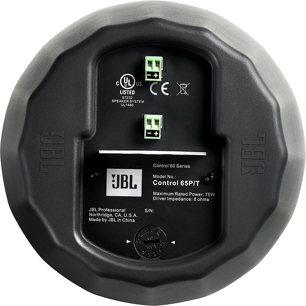 Par de parlantes colgantes JBL C65P/T de rango completo con transformador de línea