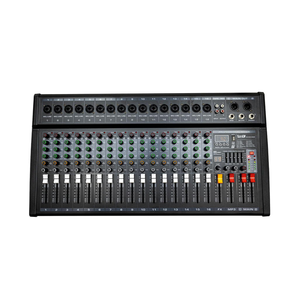 Consola análoga Pro DJ PM160S-99DSP de 16 canales con efectos DSP
