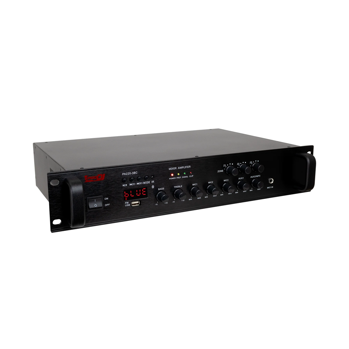 Amplificador de 3 zonas Pro DJ PA220-3BC con Bluetooth y USB