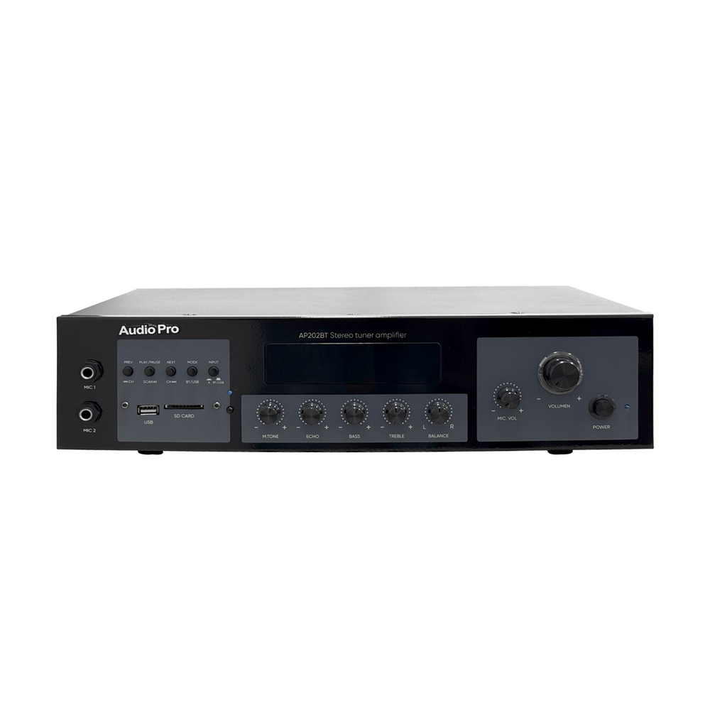 Amplificador estéreo AudioPro AP-202BT con Bluetooth, USB y radio FM