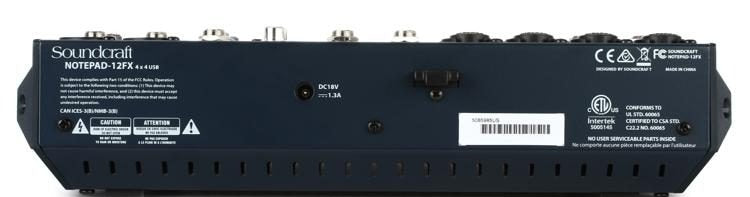 Consola análoga Soundcraft Notepad-12FX de 12 canales con USB