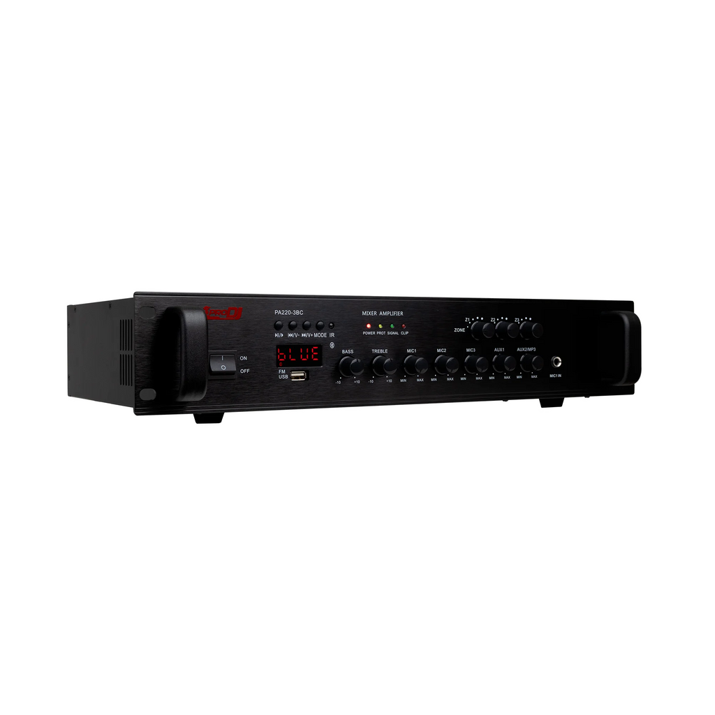 Amplificador de 3 zonas Pro DJ PA220-3BC con Bluetooth y USB