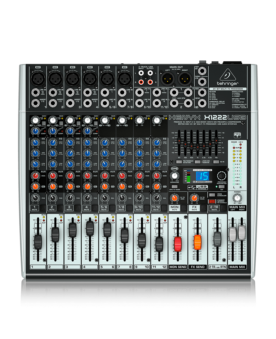Mezclador análogo Behringer X1222USB de 6 entradas híbridas con USB
