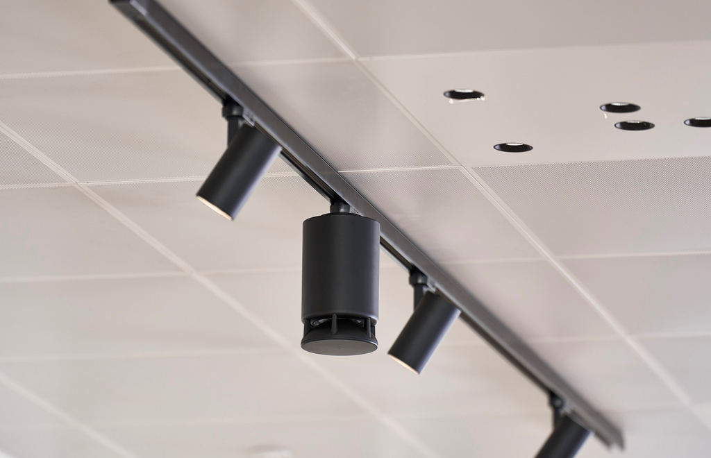 Parlante inalámbrico omnidireccional Spottune OMNI TRACK para riel de iluminación