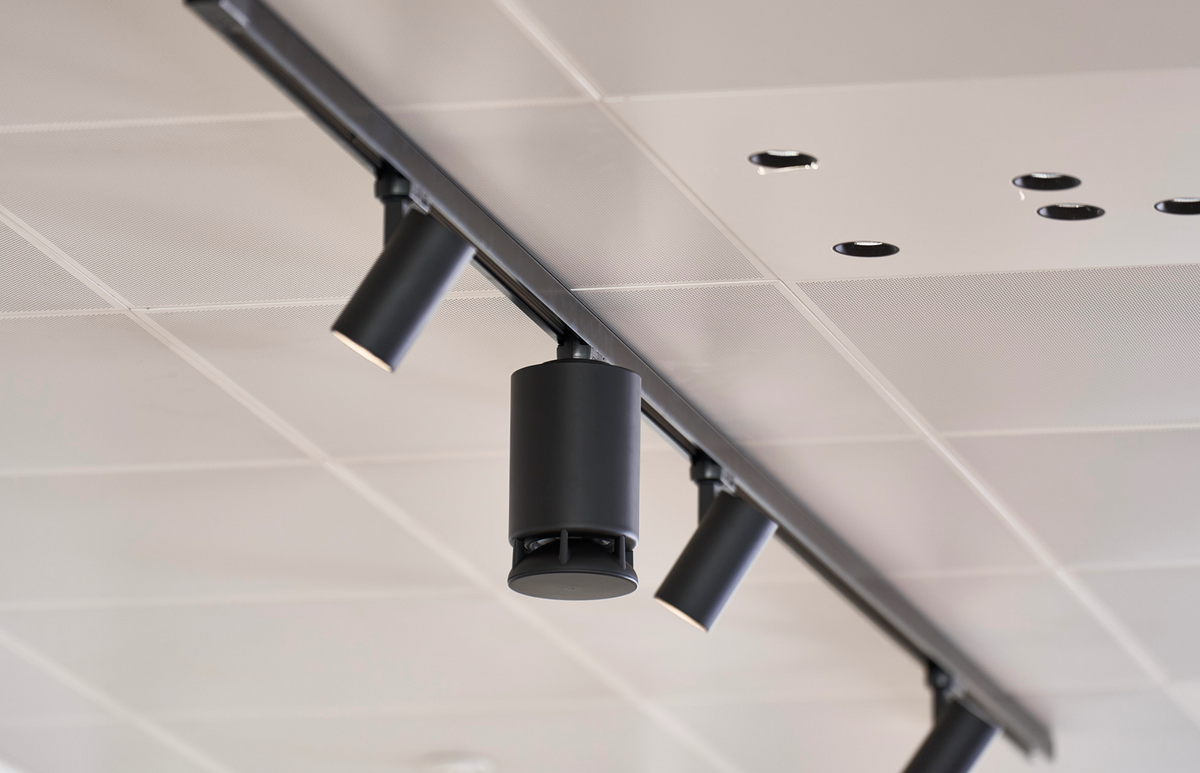 Parlante inalámbrico omnidireccional Spottune OMNI TRACK para riel de iluminación