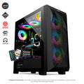 Chasis gamer J&R JX123 con coolers ARGB y panel de vidrio templado
