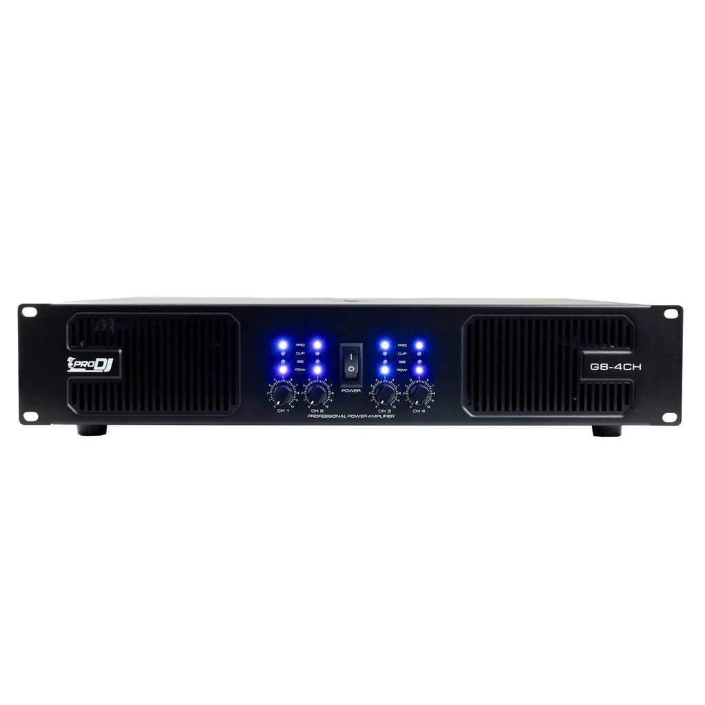Amplificador de potencia Pro DJ G8-4CH de 4 canales 800 W