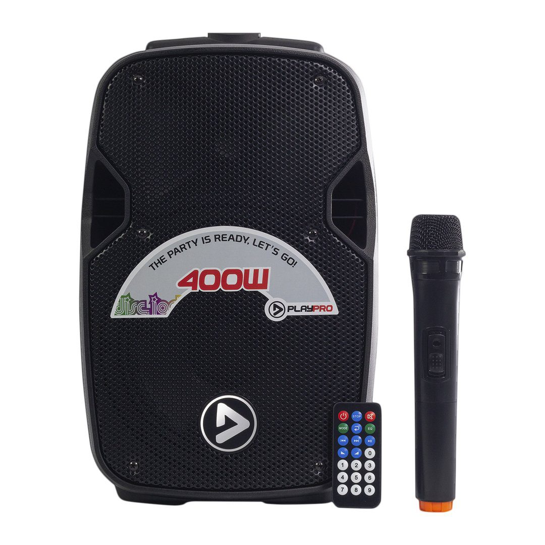 Cabina recargable PlayPro Party 400 de 8 pulgadas con Bluetooth