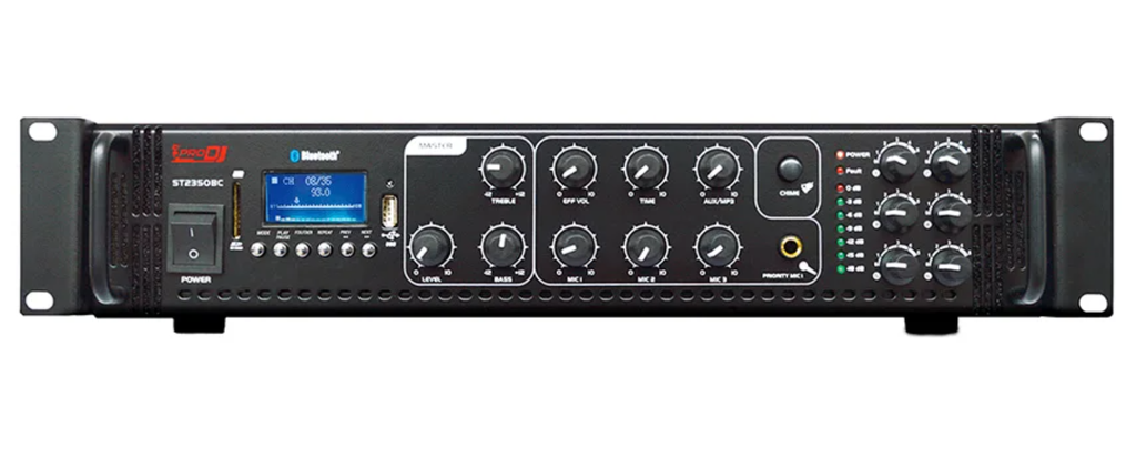 Amplificador ambiental Pro DJ ST2350BC de 350 W con 6 zonas y Bluetooth