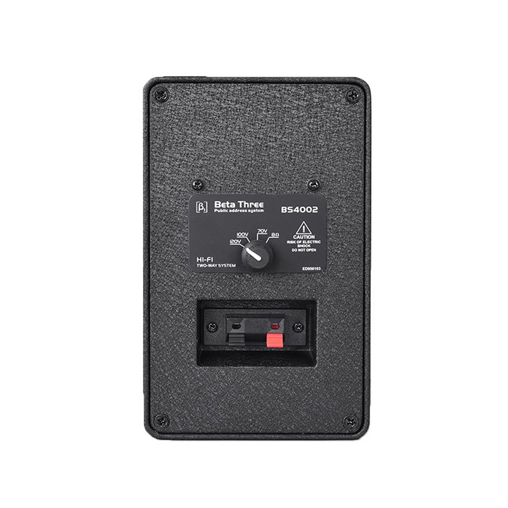 Par de parlantes ambientales de pared Beta Three BS4002 de 4 pulgadas en aluminio negro
