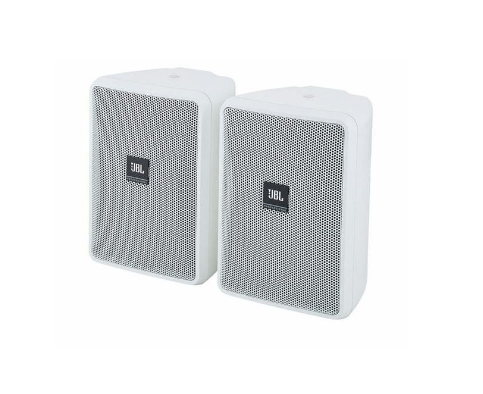 Par de parlantes de pared JBL Control 23-1-WH blancos ultracompactos