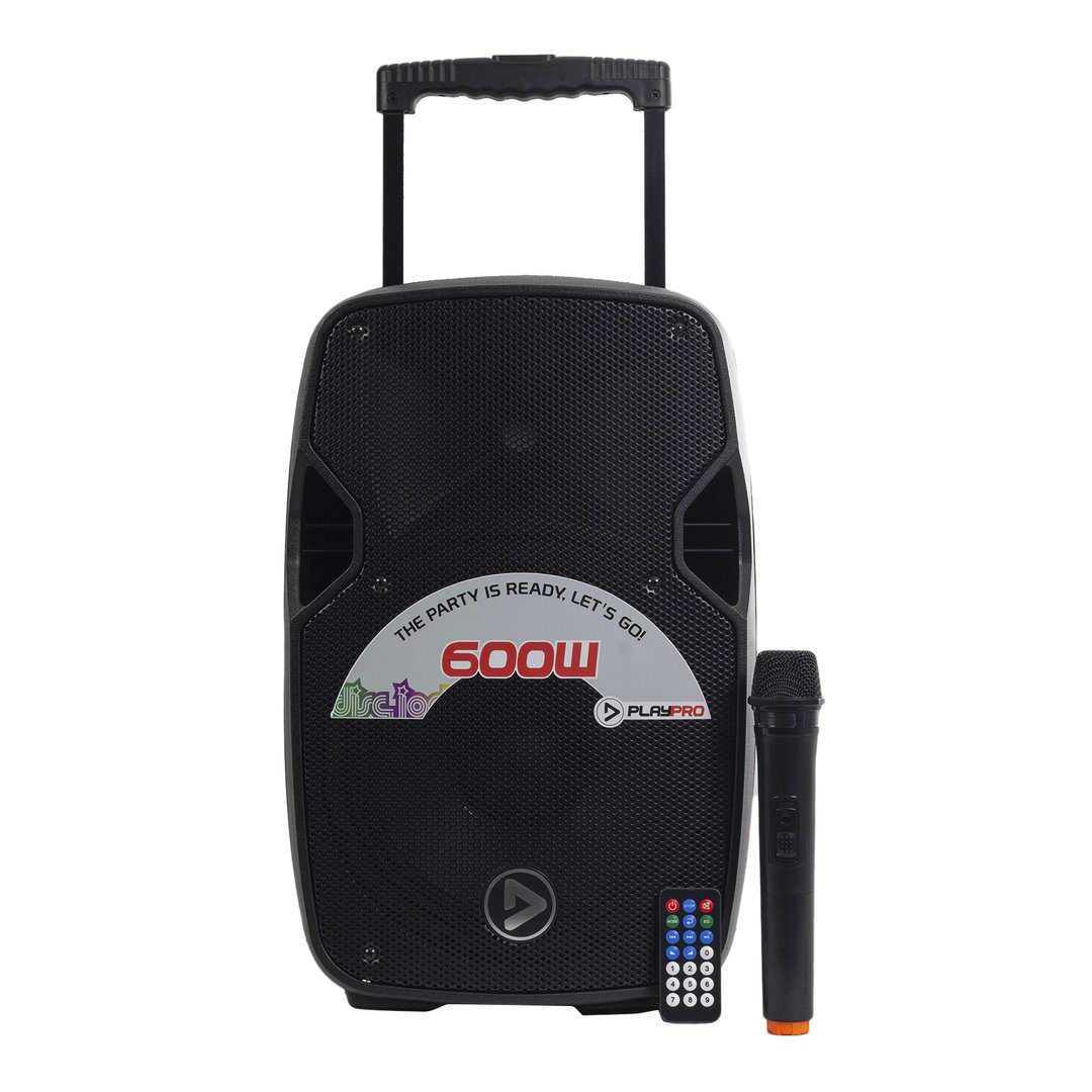Cabina recargable PlayPro Party 600 de 10 pulgadas con Bluetooth