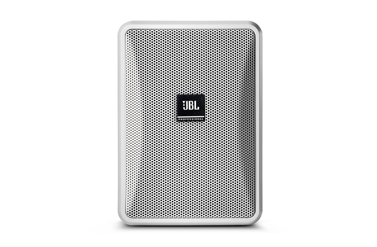 Par de parlantes de pared JBL Control 23-1L-WH blancos ultracompactos de 8 ohmios