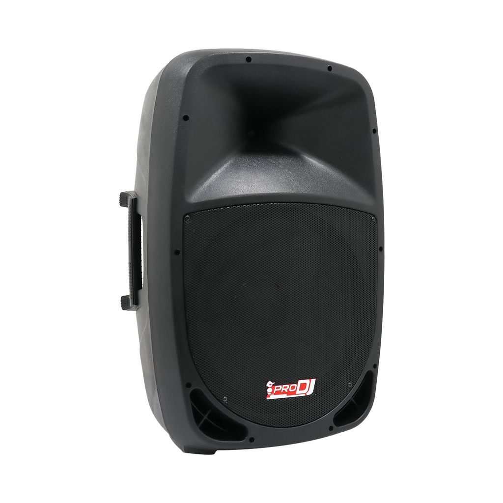 Cabina activa Pro DJ PB15E-MP3-OP SYS de 15 pulgadas con micrófono y trípode
