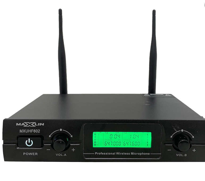 Sistema inalámbrico Maxlin MXUHF602 con dos micrófonos de mano