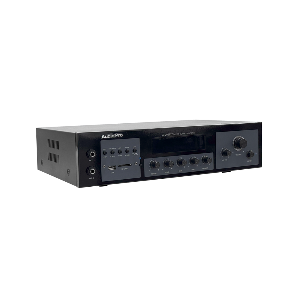Amplificador estéreo AudioPro AP-202BT con Bluetooth, USB y radio FM