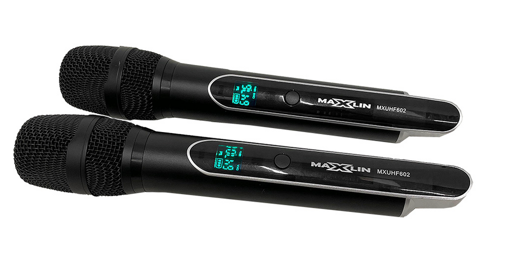Sistema inalámbrico Maxlin MXUHF602 con dos micrófonos de mano