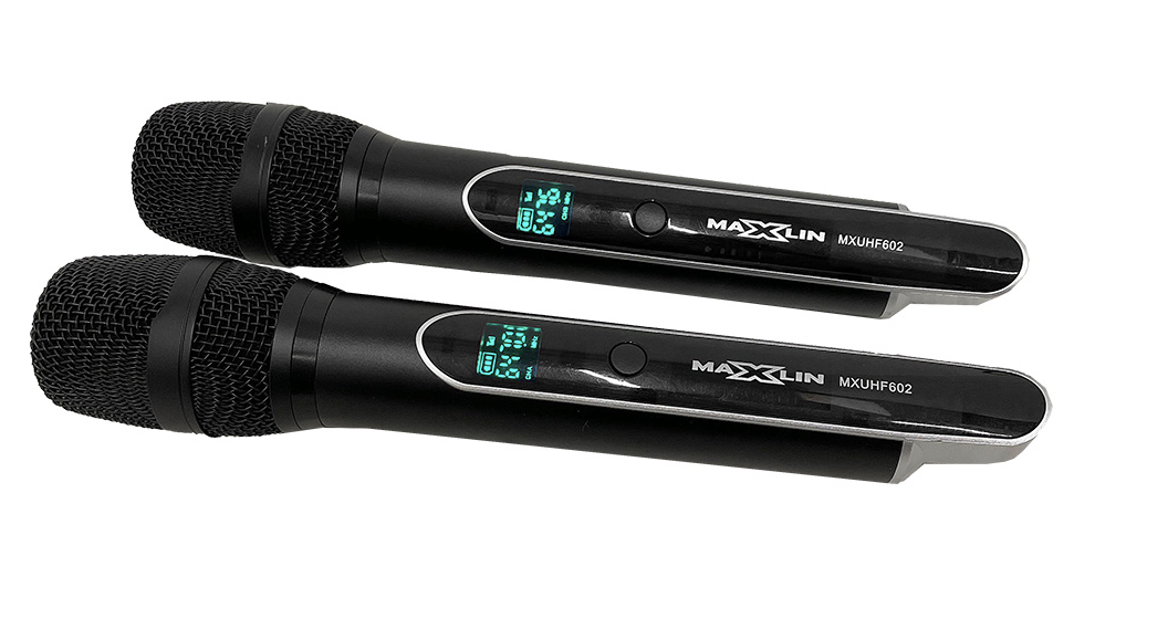 Sistema inalámbrico Maxlin MXUHF602 con dos micrófonos de mano