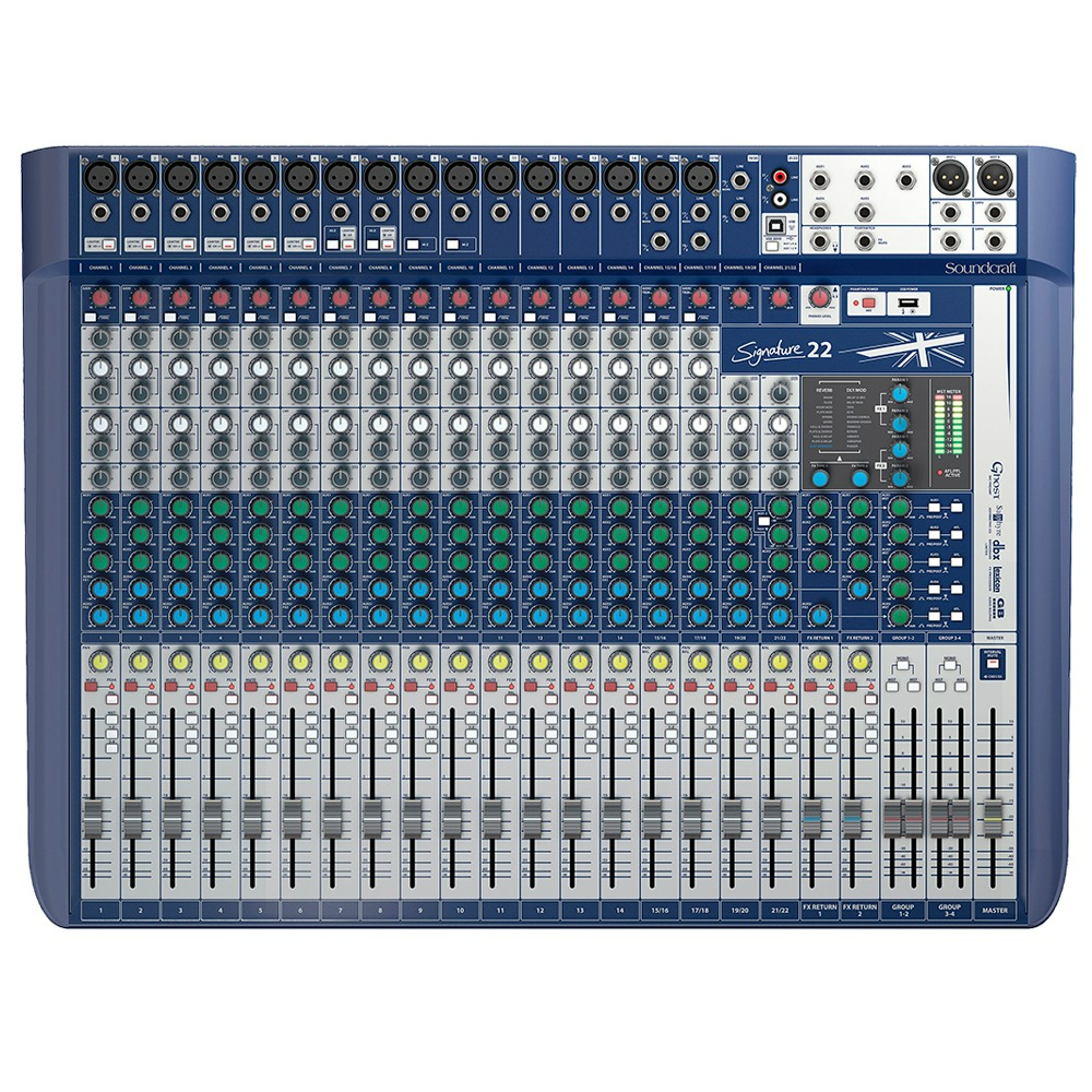 Consola análoga Soundcraft Signature 22 de 16 entradas de micrófono