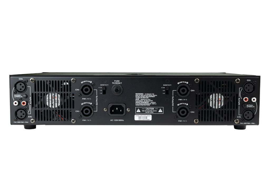 Amplificador de potencia Pro DJ G8-4CH de 4 canales 800 W