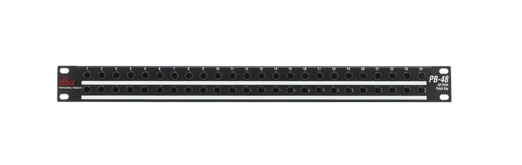 Patchbay dbx PB-48 de 48 puntos con conectores plug de 1/4 pulgada