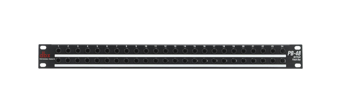 Patchbay dbx PB-48 de 48 puntos con conectores plug de 1/4 pulgada
