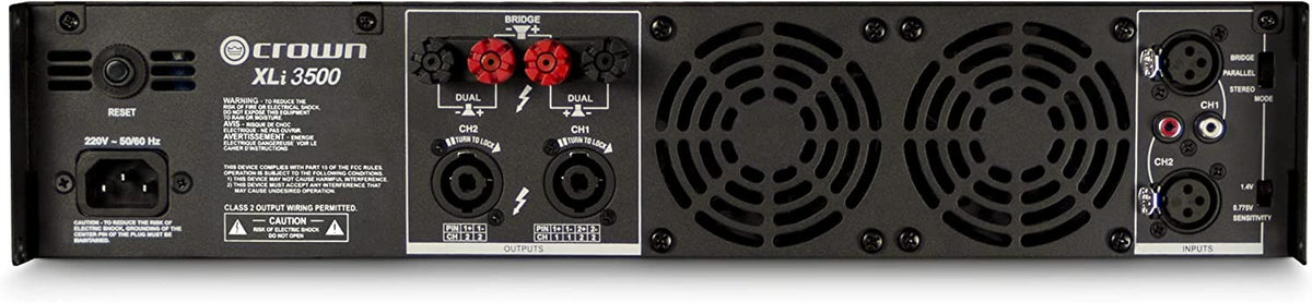 Amplificador de potencia Crown XLI3500 de dos canales 1350 W