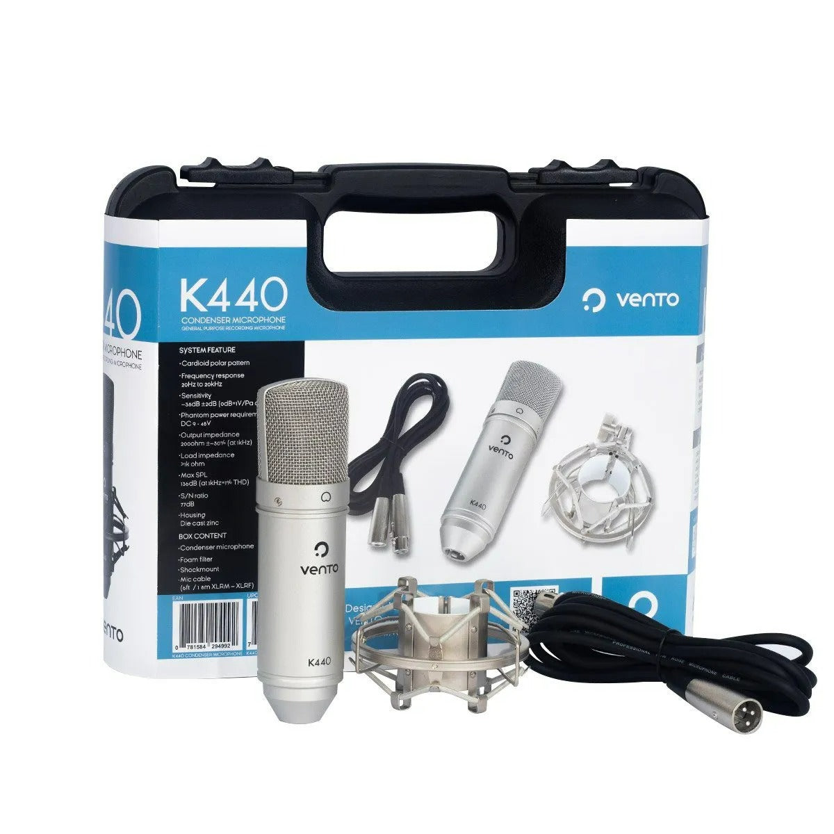 Micrófono de condensador Vento K440SILVER plateado