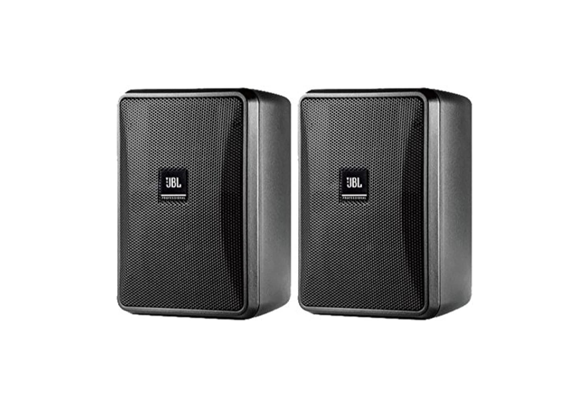 Par de parlantes de pared JBL Control 23-1 ultracompactos con transformador de línea 70/100 V