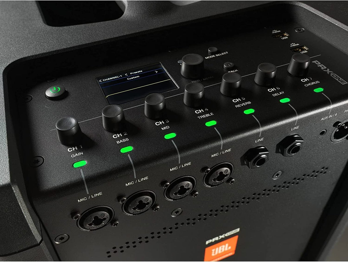 Sistema de columna amplificado JBL PRX One con mezclador de 7 canales y Bluetooth