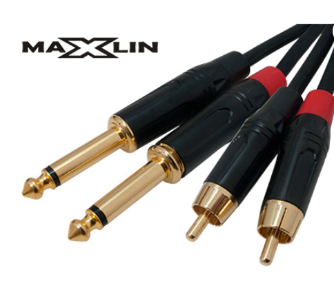 Cable de audio Maxlin MX450L5 de 2 plug TS a 2 plug RCA de 5 metros