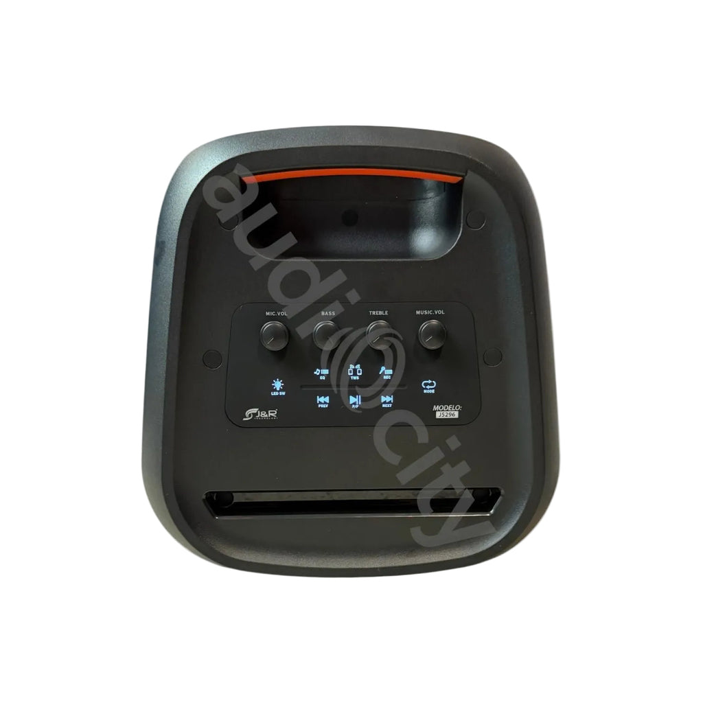 Parlante recargable J&R LIGHT FEST J5296 con doble woofer y luces RGB