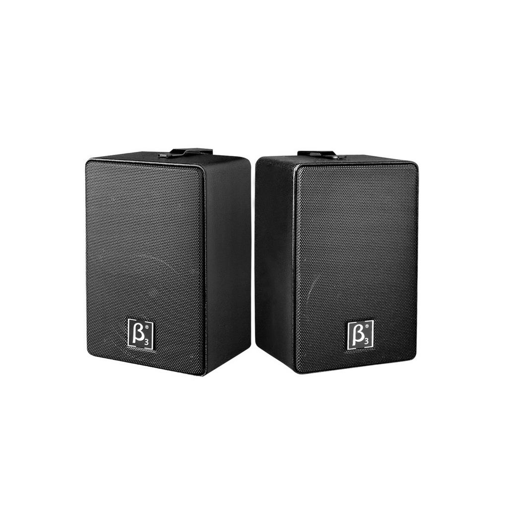 Par de parlantes ambientales de pared Beta Three BS4002 de 4 pulgadas en aluminio negro